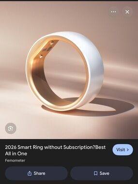 Smart Ring in White and Gold - Health & ok Wellness Wearable
